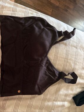 Danskin Chocolate Brown Ribbed Sports Bra